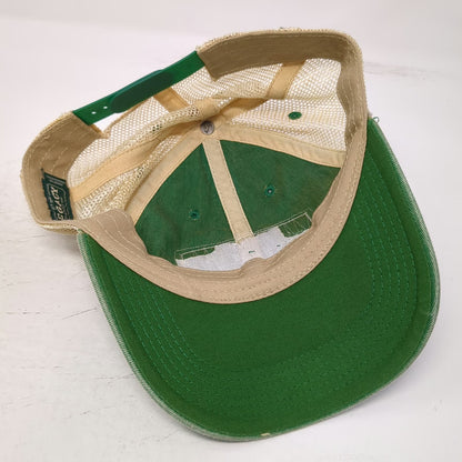 Legacy Trucker Hat Green Beige One Size Hawkins Patch Mesh Snapback Curved Brim