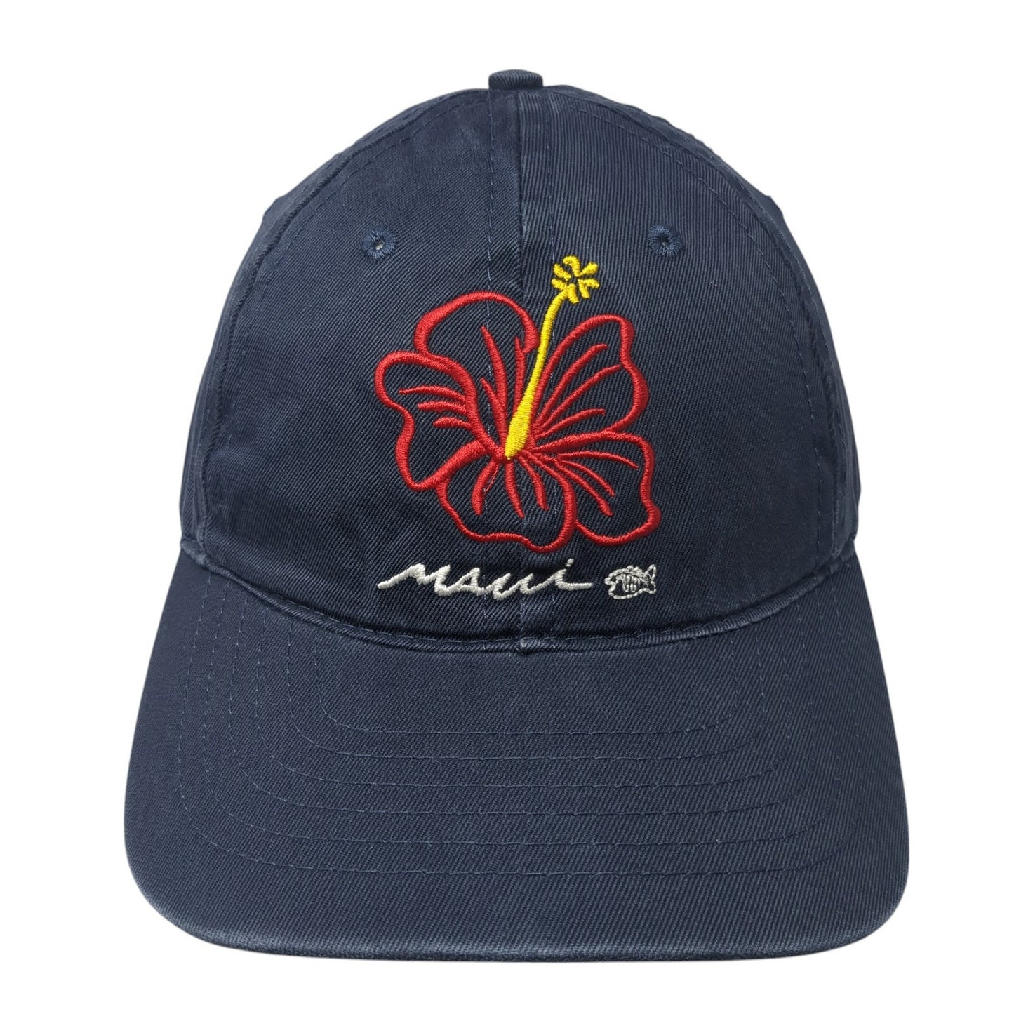 Hibiscus Maui Strapback Hat Blue One Size Adjustable Sgt. Leisure Hawaii