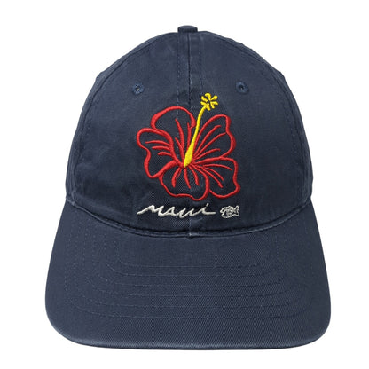Hibiscus Maui Strapback Hat Blue One Size Adjustable Sgt. Leisure Hawaii