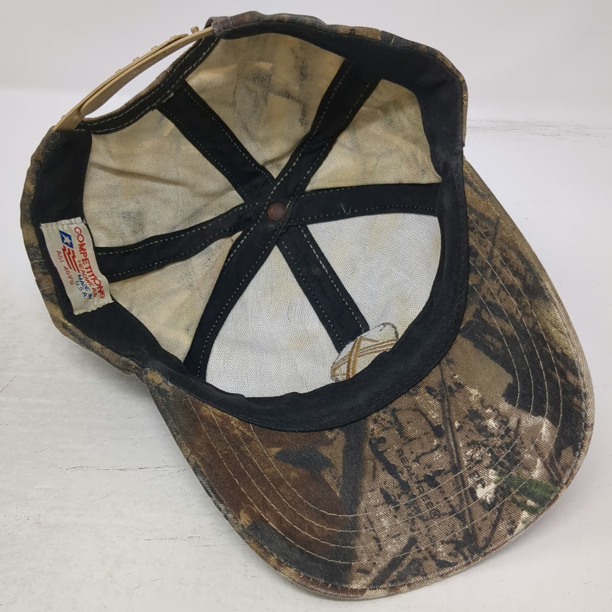 Competition Headwear Snapback Brown Camo Realtree Made In USA Hat Vintage