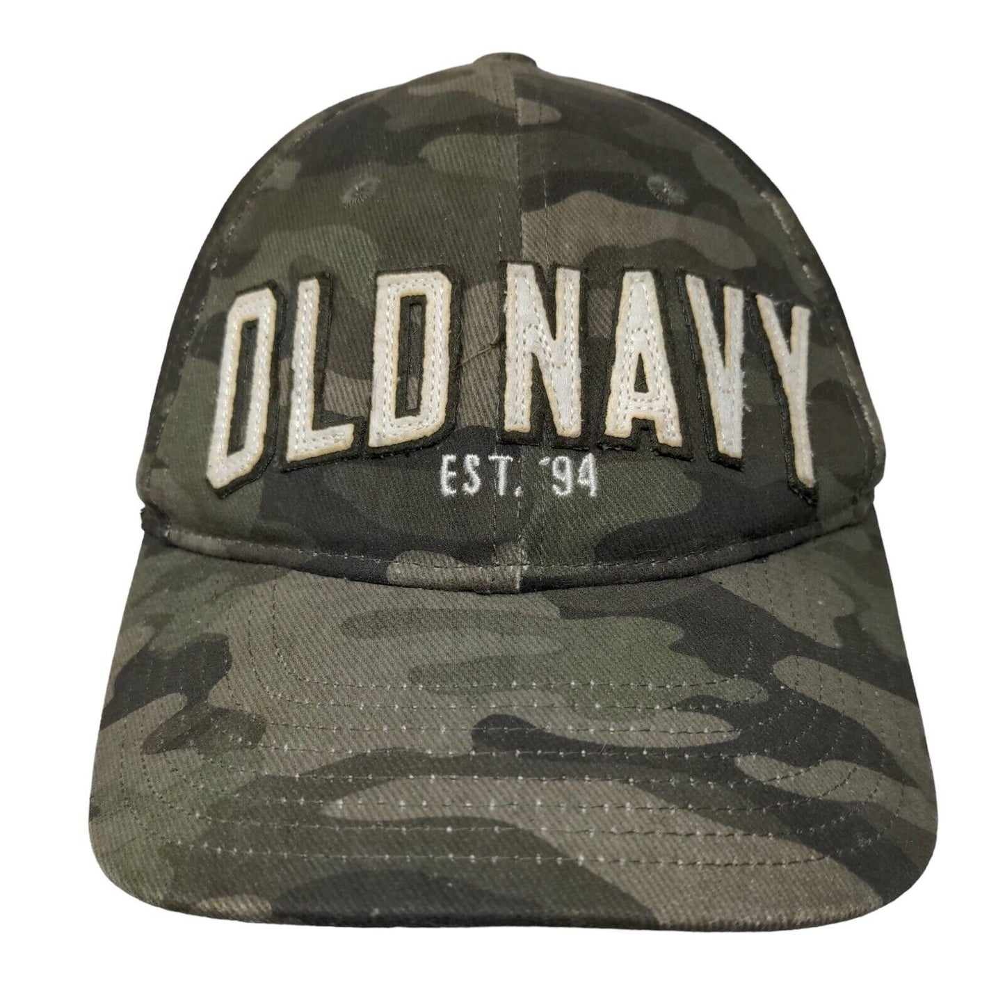 Old Navy Camo Snapback Hat Green One Size Embroidered Spell Out Logo