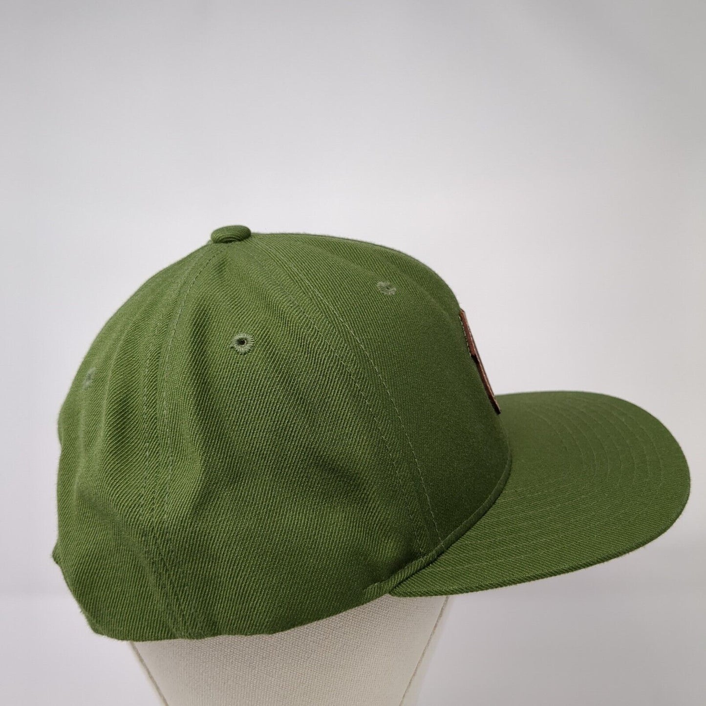 Faith Family Freedom Snapback Hat Green One Size Adjustable Leather Patch