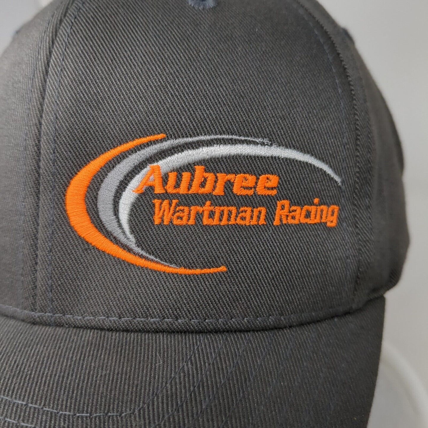 Aubree Wartman Racing Fitted Hat Gray L/XL Flexfit Embroidered Port Authority