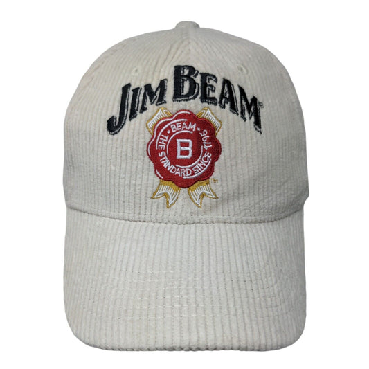 Jim Beam Slideback Hat Cream One Size Corduroy Embroidered 6 Panel