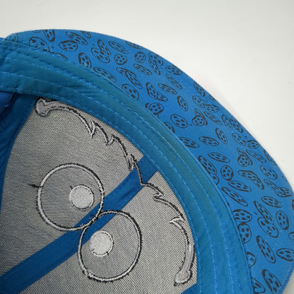 Sesame Street Baseball Cap Blue XL Fitted Cookie Monster Face Pattern Brim Hat