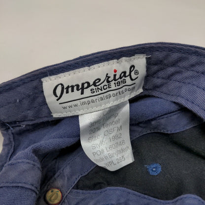 Imperial Slideback Hat Blue OSFM Adjustable Solid 6 Panel Blank