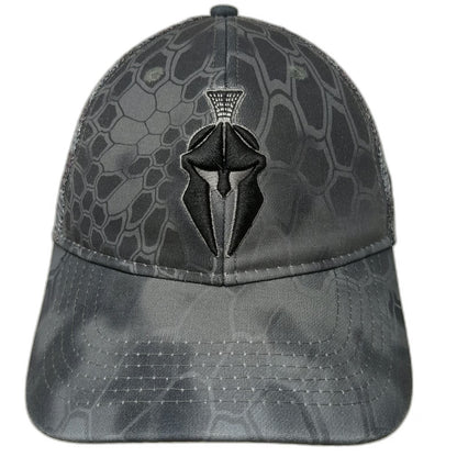 Kryptek Trucker Hat Gray One Size Typhon Camo Spartan Helmet Snapback Mesh