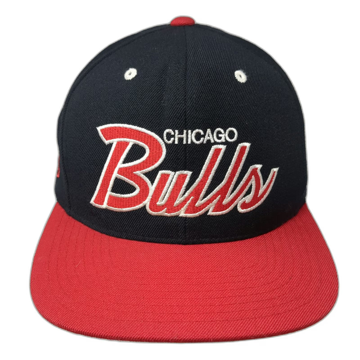 Mitchell & Ness NBA Chicago Bulls Snapback Black Red Hat One Size Wool Flat Brim