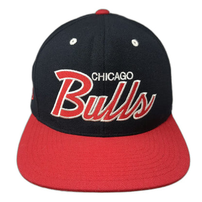 Mitchell & Ness NBA Chicago Bulls Snapback Black Red Hat One Size Wool Flat Brim
