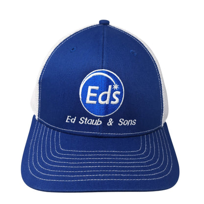 Eds Staub & Sons Trucker Hat Blue OS Adjustable Embroidered Mesh Back Richardson
