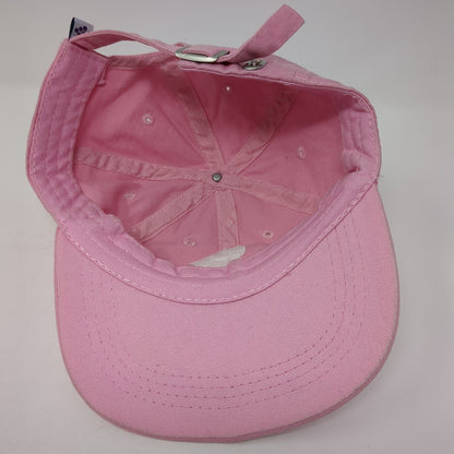 Hatteras Slideback Hat Pink OS Adjustable Embroidered Vented Holes 6 Panel