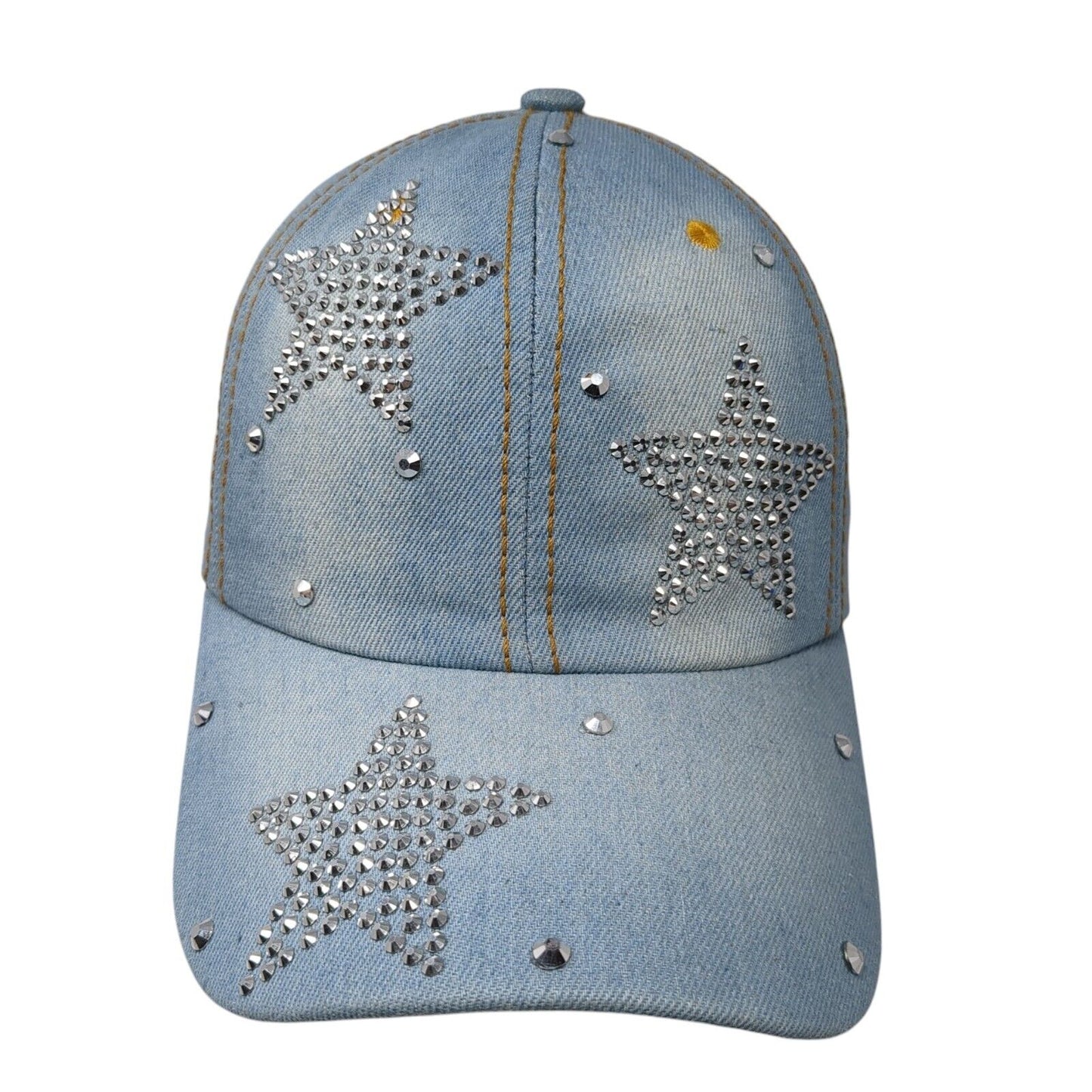 Bedazzled Star Slideback Hat Blue OS Adjustable Rhinestone W/Tags Von Boyage