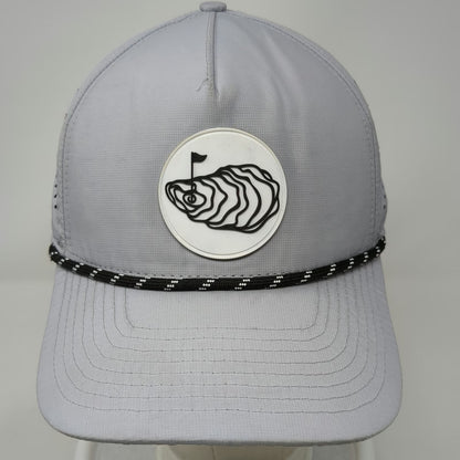 Oyster Brands Trucker Hat Gray One Size Snapback Rope Perf Golf Patch Breathable