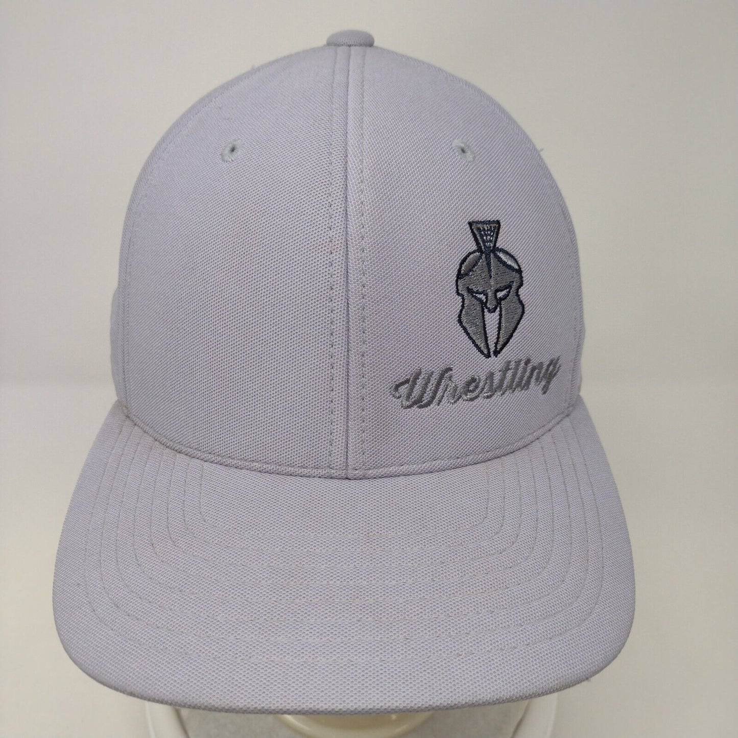 Wrestling Strapback Hat Gray OSFA Embroidered Flexfit Port Authority