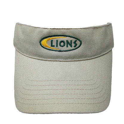 GTM Sportswear Visor Beige One Size Lions Logo Embroidered Strapback Cotton Hat