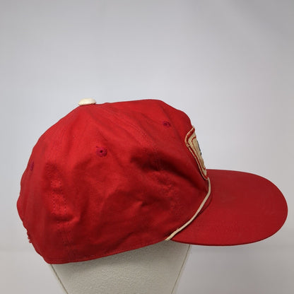 Unbranded Snapback Rope Hat Red One Size Adjustable Solid Patch Outdoor