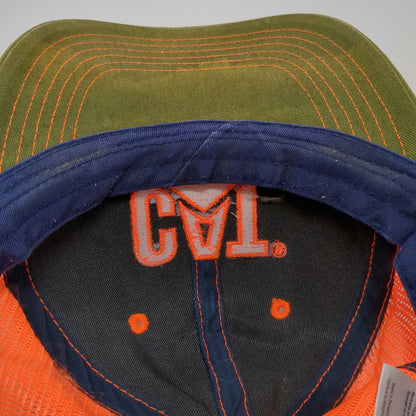 Caterpillar Trucker Hat Blue Orange Green One Size Snapback Mesh CAT Logo