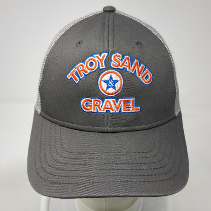 Cap America Trucker Hat Gray One Size Snapback Troy Sand & Gravel Logo Mesh