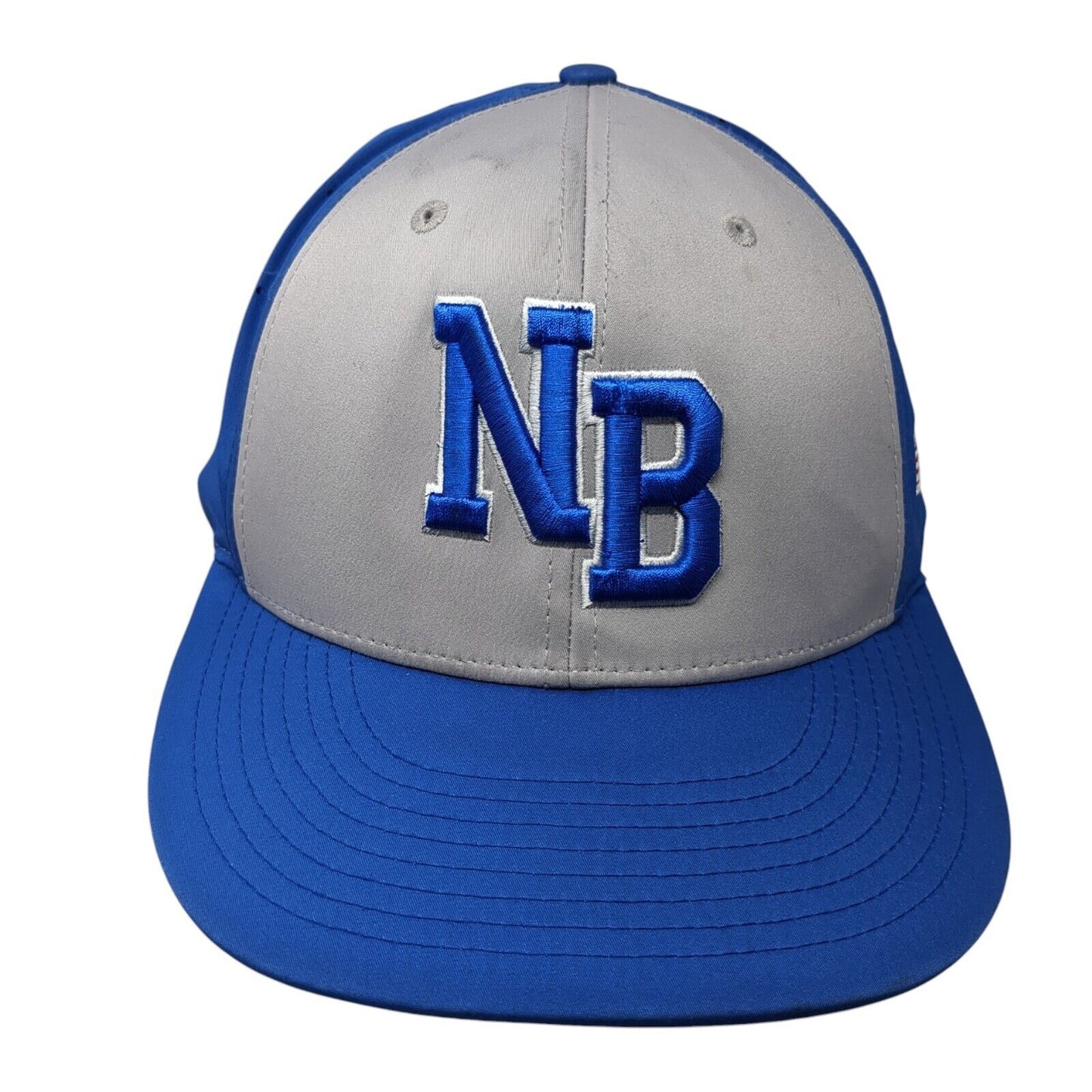 NB Fitted Hat Blue Large-XL Embroidered Laser Cut Richardson PTS Lite