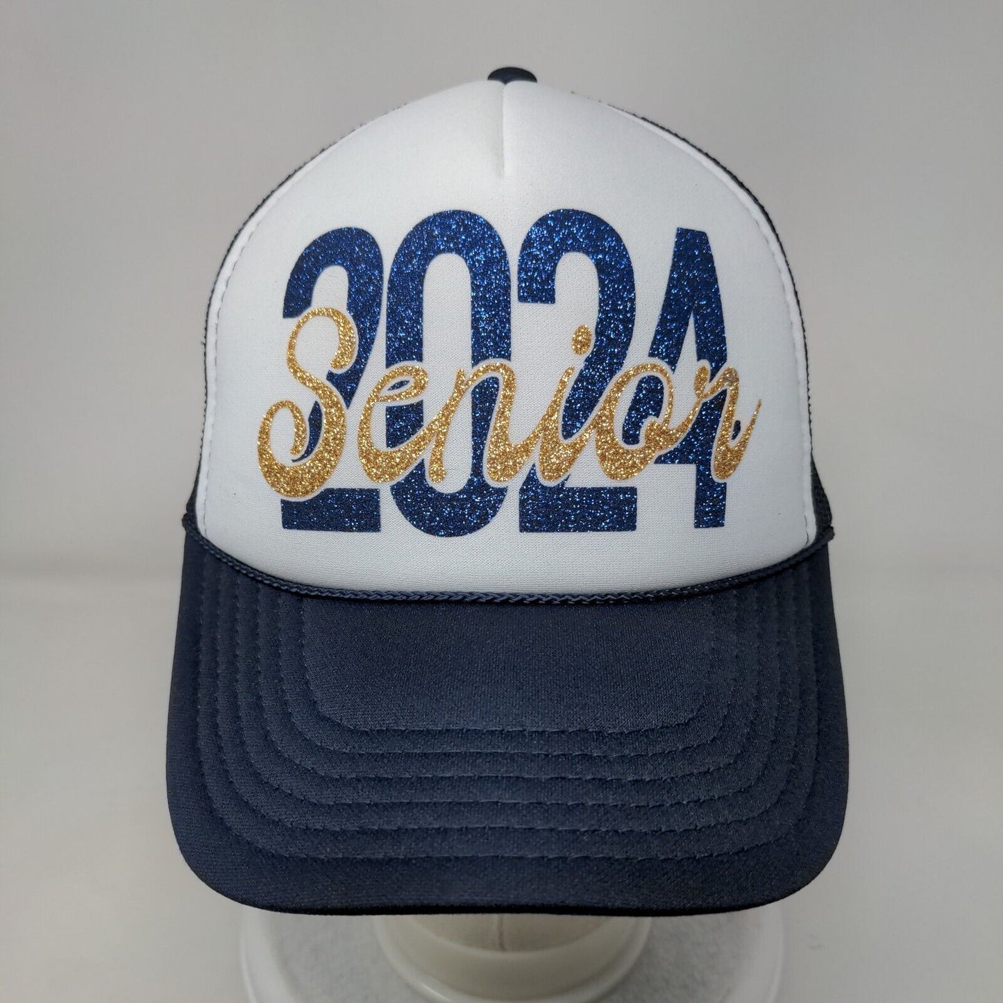 2024 Senior Snapback Trucker Hat Blue OSFM Adjustable Mesh Back Rope Otto