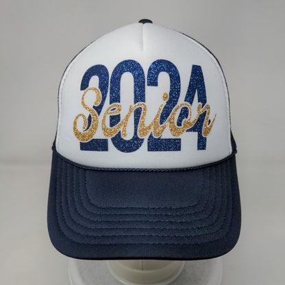 2024 Senior Snapback Trucker Hat Blue OSFM Adjustable Mesh Back Rope Otto