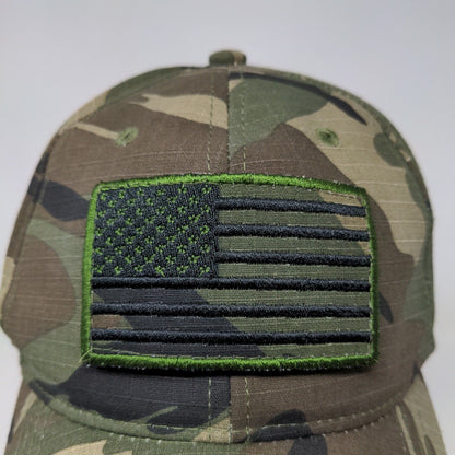 Unbranded Men's Strapback Camo Hat OSFM Embroidered American Flag Patriotic