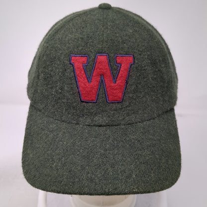 Woolrich Baseball Cap Green L Wool Felt W Logo Fitted Hat Outdoor Warm Winter
