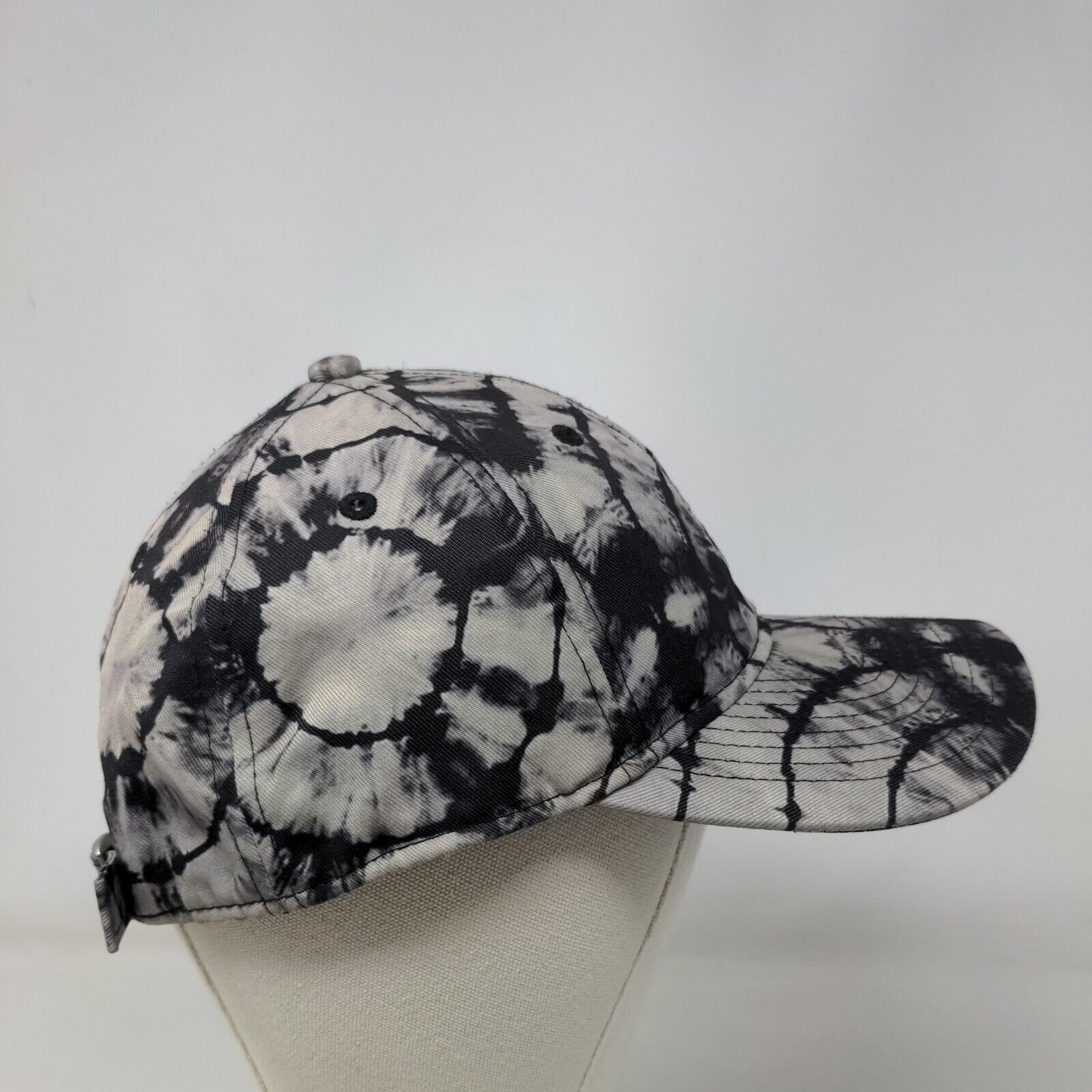 No Boundaries Slideback Hat Black One Size Adjustable Tie Dye Blank