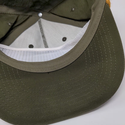 HEST Snapback Hat Green One Size Adjustable Embroidered Vented Holes Rope