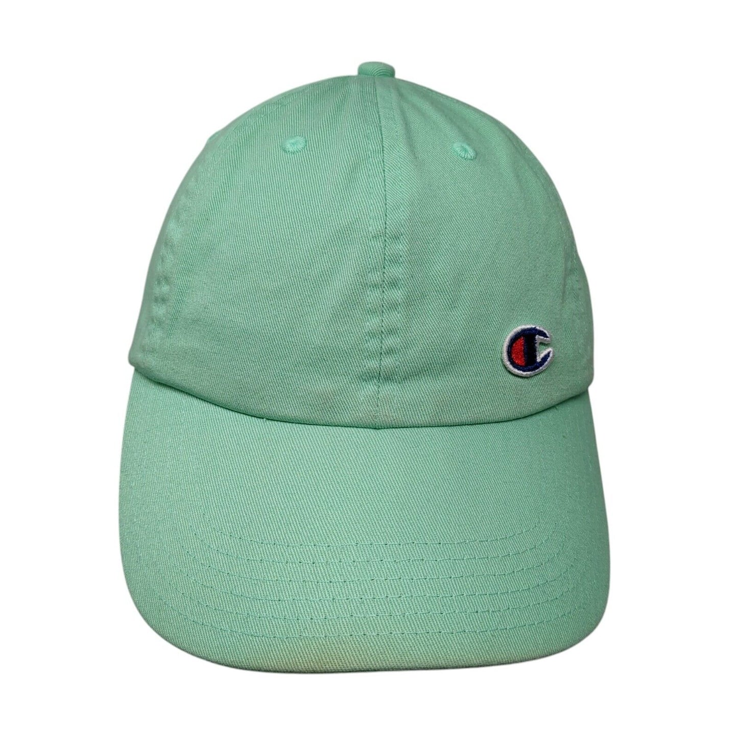 Champion Slideback Hat Green OSFA Adjustable Embroidered Vented Holes 6 Panel