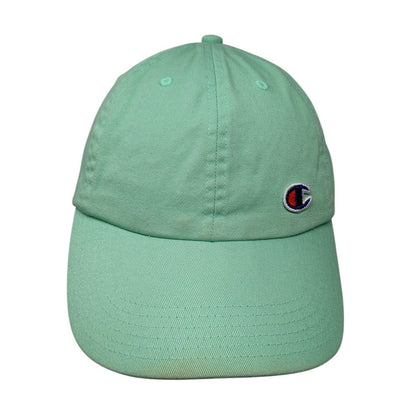 Champion Slideback Hat Green OSFA Adjustable Embroidered Vented Holes 6 Panel