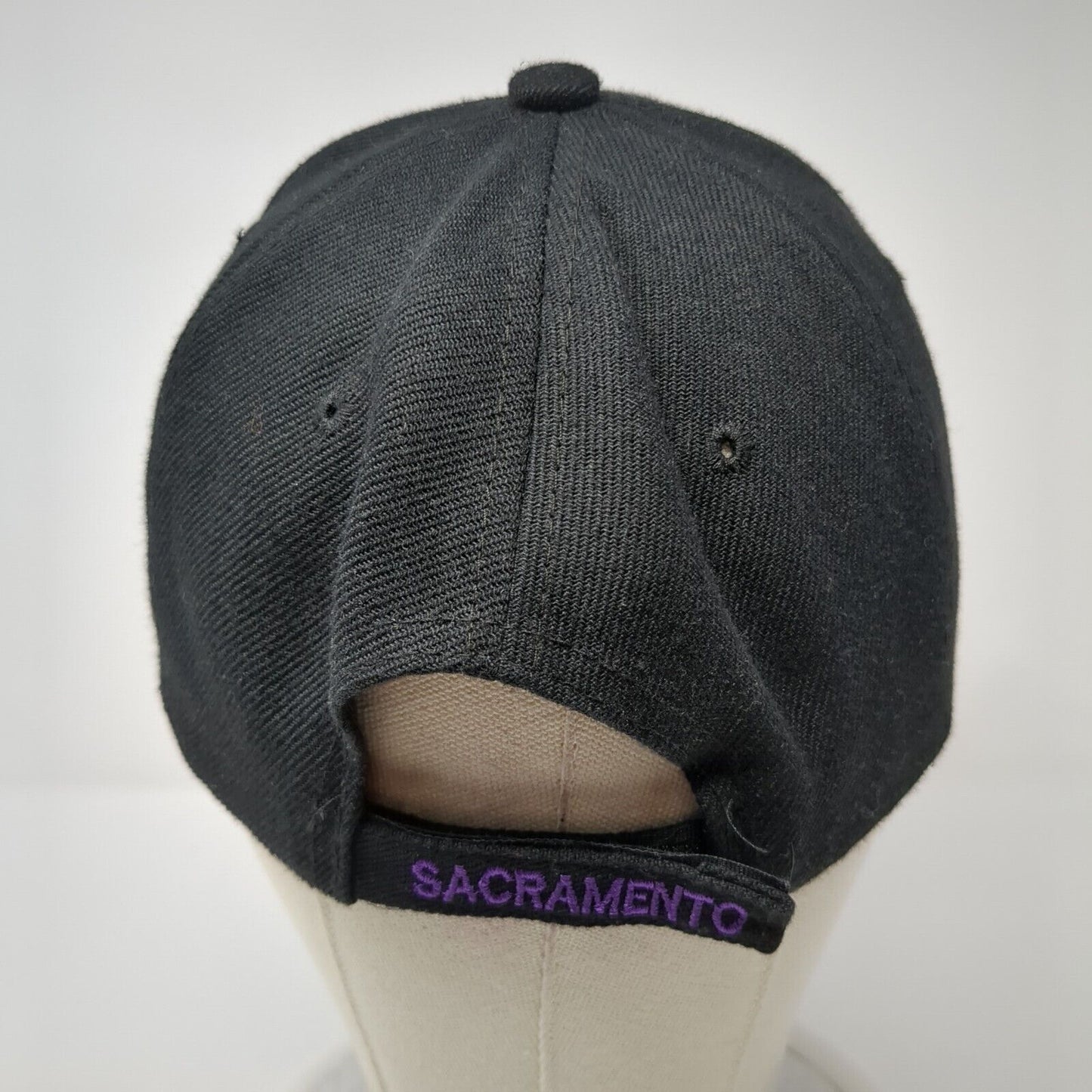 Sacramento Strapback Hat Black One Size Adjustable Embroidered Elite Headwear