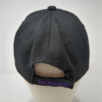 Sacramento Strapback Hat Black One Size Adjustable Embroidered Elite Headwear