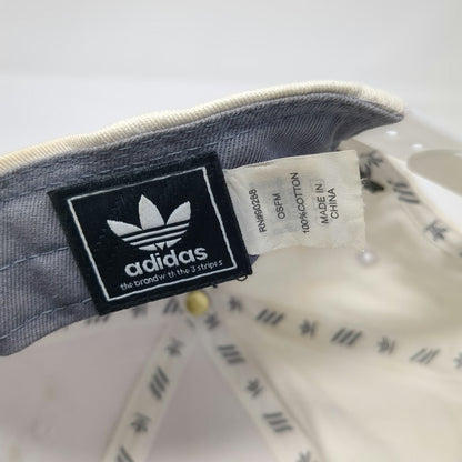 Adidas Snapback Hat White One Size Trefoil Logo Embroidered 6 Panel Cap Strap