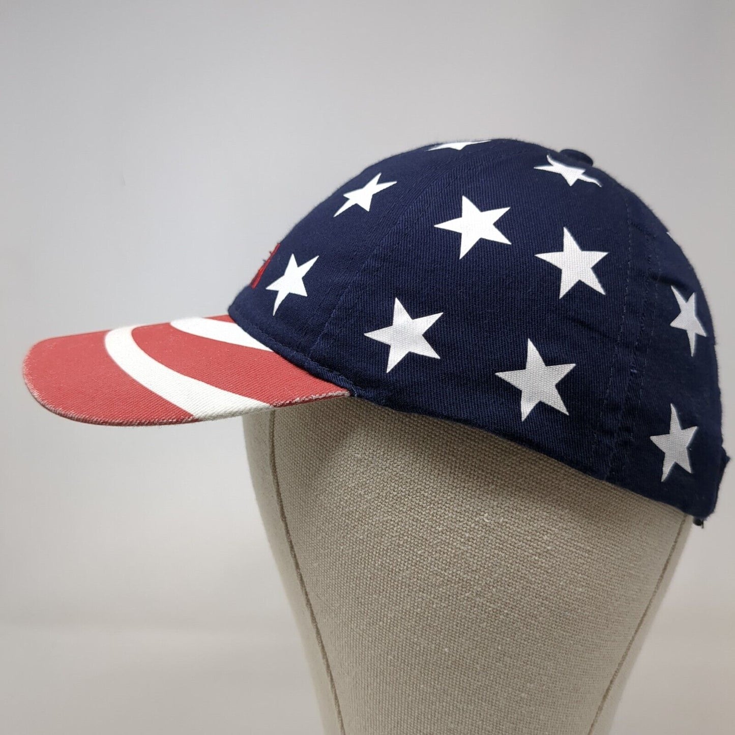 USA Flag Strapback Hat Multicolor One Size Adjustable Embroidered