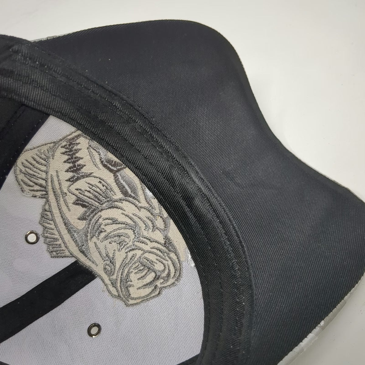 Black Eagle Gray Camo Gone Fishin Largemouth Bass One Size Baseball Cap Hat Fish
