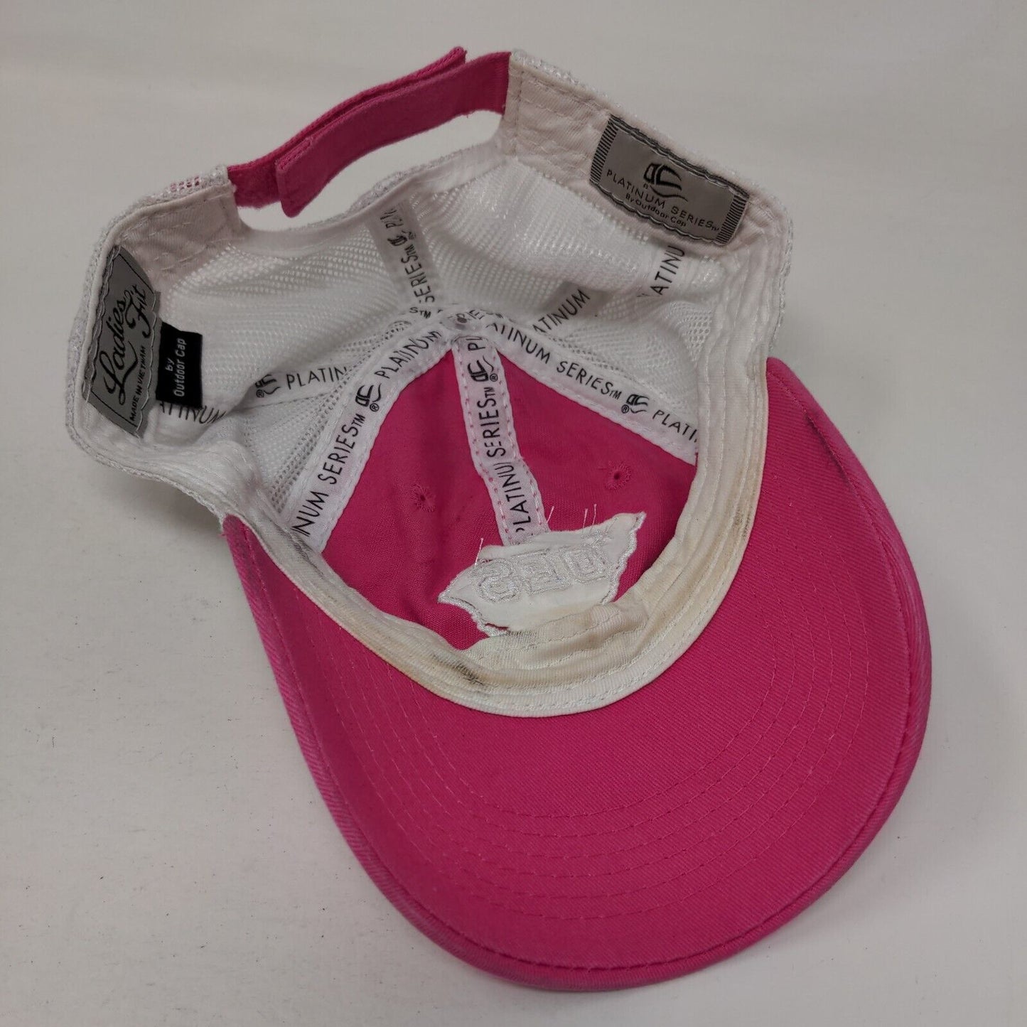 OES Women's Strapback Hat Pink OS Adjustable Ladies Fit Mesh Back Outdoor Cap