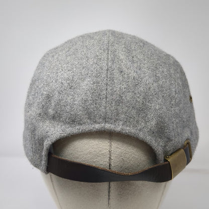 Evo 5 Panel Gray Hat One Size Wool Blend Leather Strapback Logo Patch Flat Brim