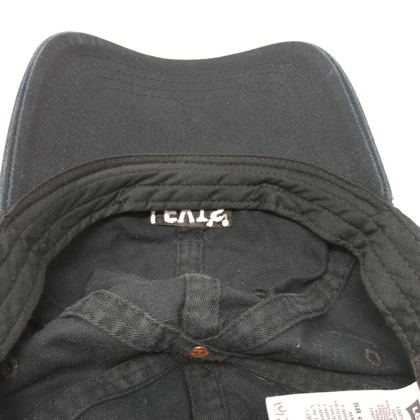 Levi's Snapback Hat Blue 58cm Adjustable Embroidered Solid 6 Panel
