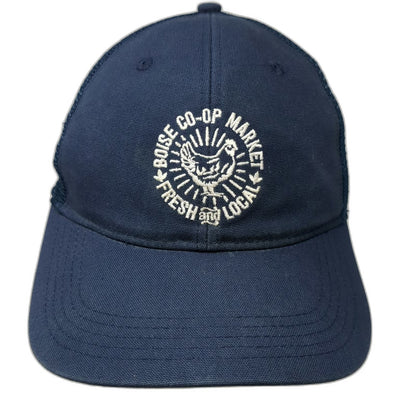 Carhartt Trucker Hat Blue One Size Boise Co-op Market Fresh Local Mesh Snapback