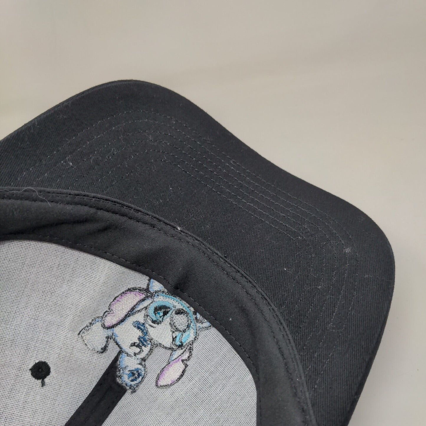 Lilo & Stitch Snapback Hat Black One Size Embroidered 6 Panel Disney