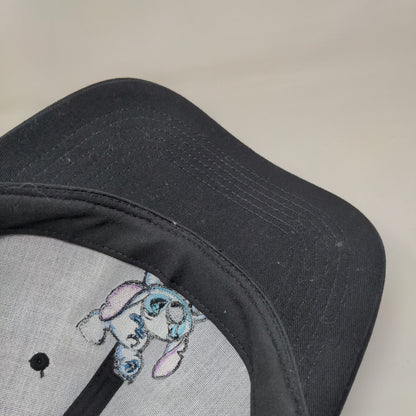 Lilo & Stitch Snapback Hat Black One Size Embroidered 6 Panel Disney