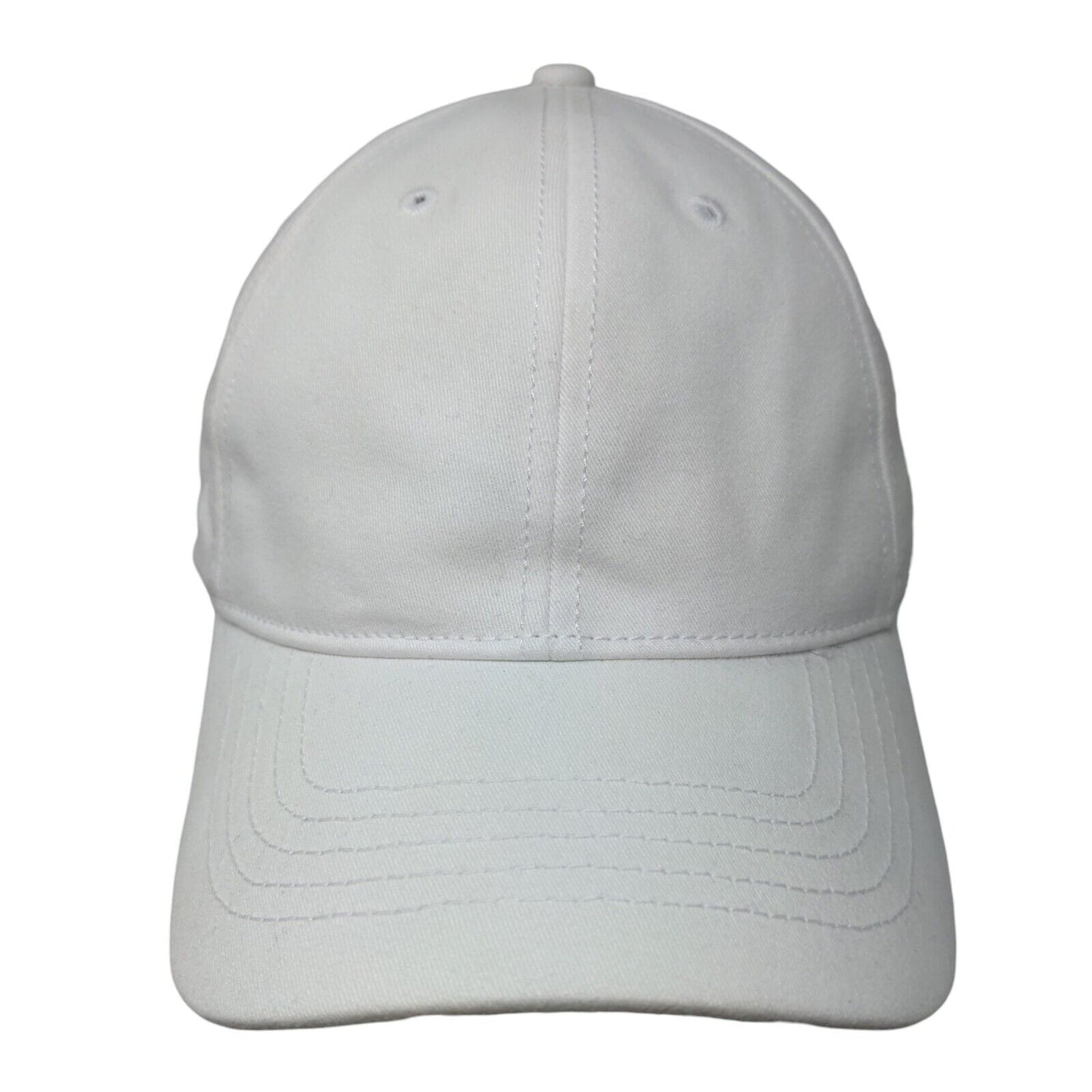 Unbranded Slideback Hat White OSFM Adjustable Solid 6 Panel Blank