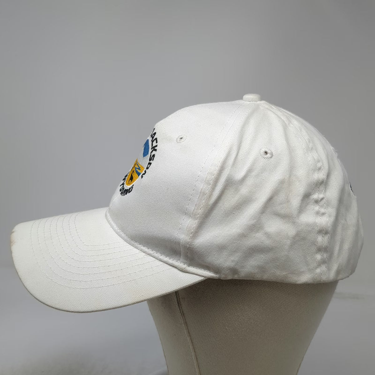 KC Baseball Cap White One Size Jackson Wyoming Elk Mountain Strapback Hat Logo