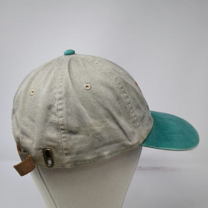 Adams Baseball Cap Beige Green One Size Vermont State Alpine Killington Leather