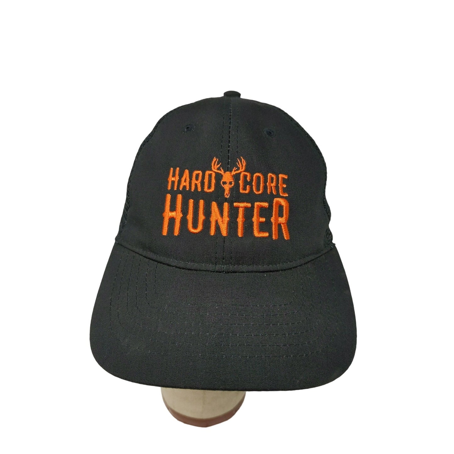 Hard Core Hunter Snapback Mesh Back Hat Embroidered Logo OSFM Black