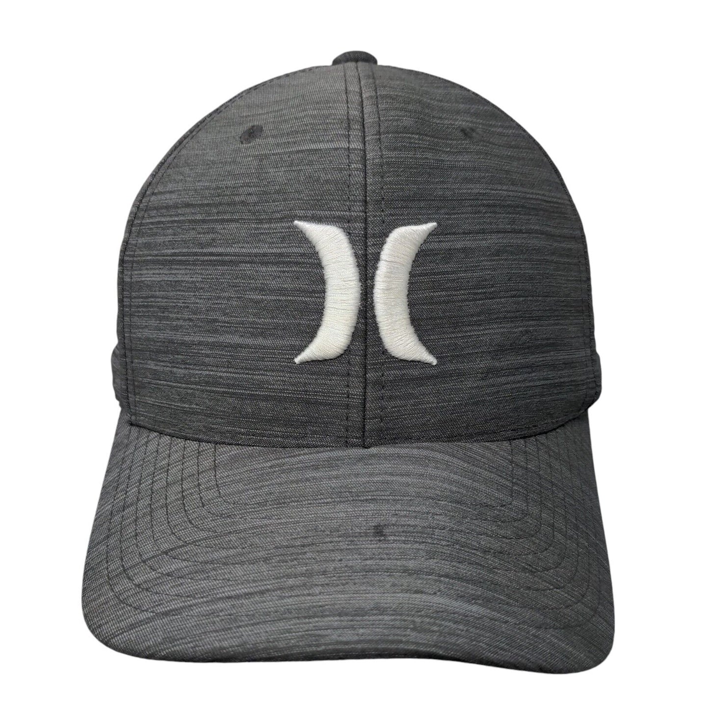 Hurley Fitted Hat Gray L/XL Flexfit Lightweight Embroidered 6Panel Yupoong