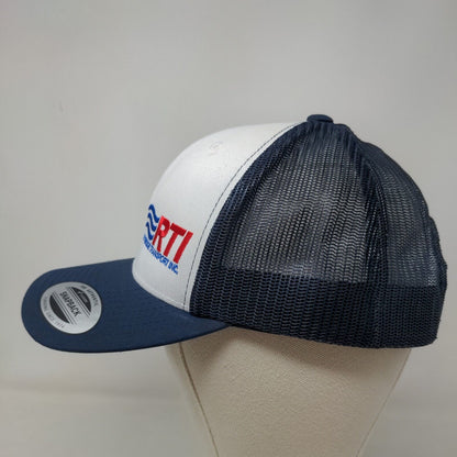 Yupoong Men's Snapback Mesh Back Hat Blue RTI Riverside Transport Embroidered
