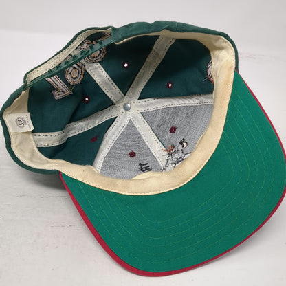 Green Red Snapback Hat 1994 Soccer Player Tradition Embroidery USA Made Vintage