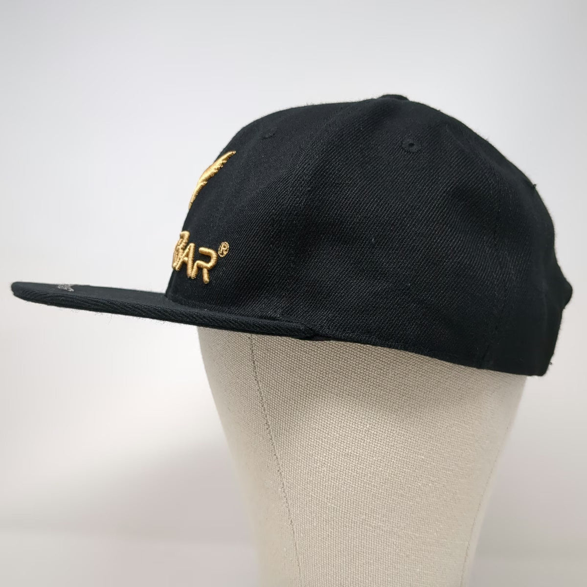PeakBar Snapback Hat Black One Size Gold Silver Logo Flat Brim Peak Last Drop